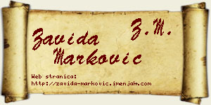 Zavida Marković vizit kartica